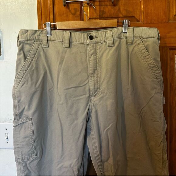 Carhartt loose Fit tan canvas work Pants Men 44x30 cotton - Picture 3 of 8